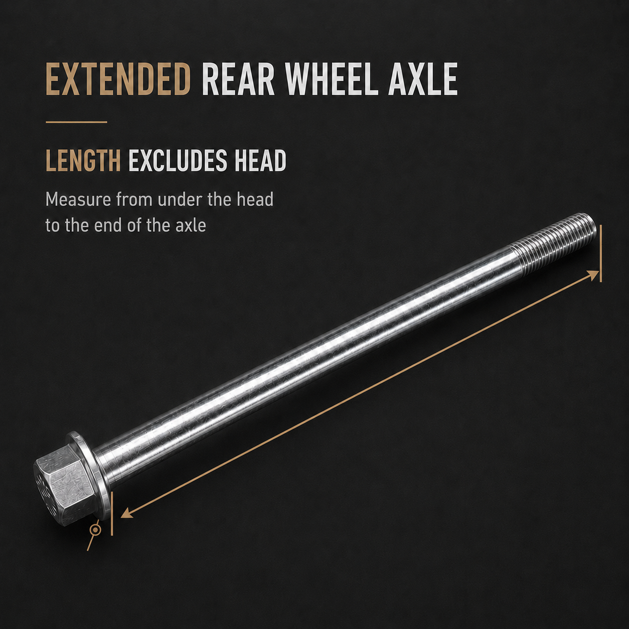 M12 Extended Rear Wheel Axle