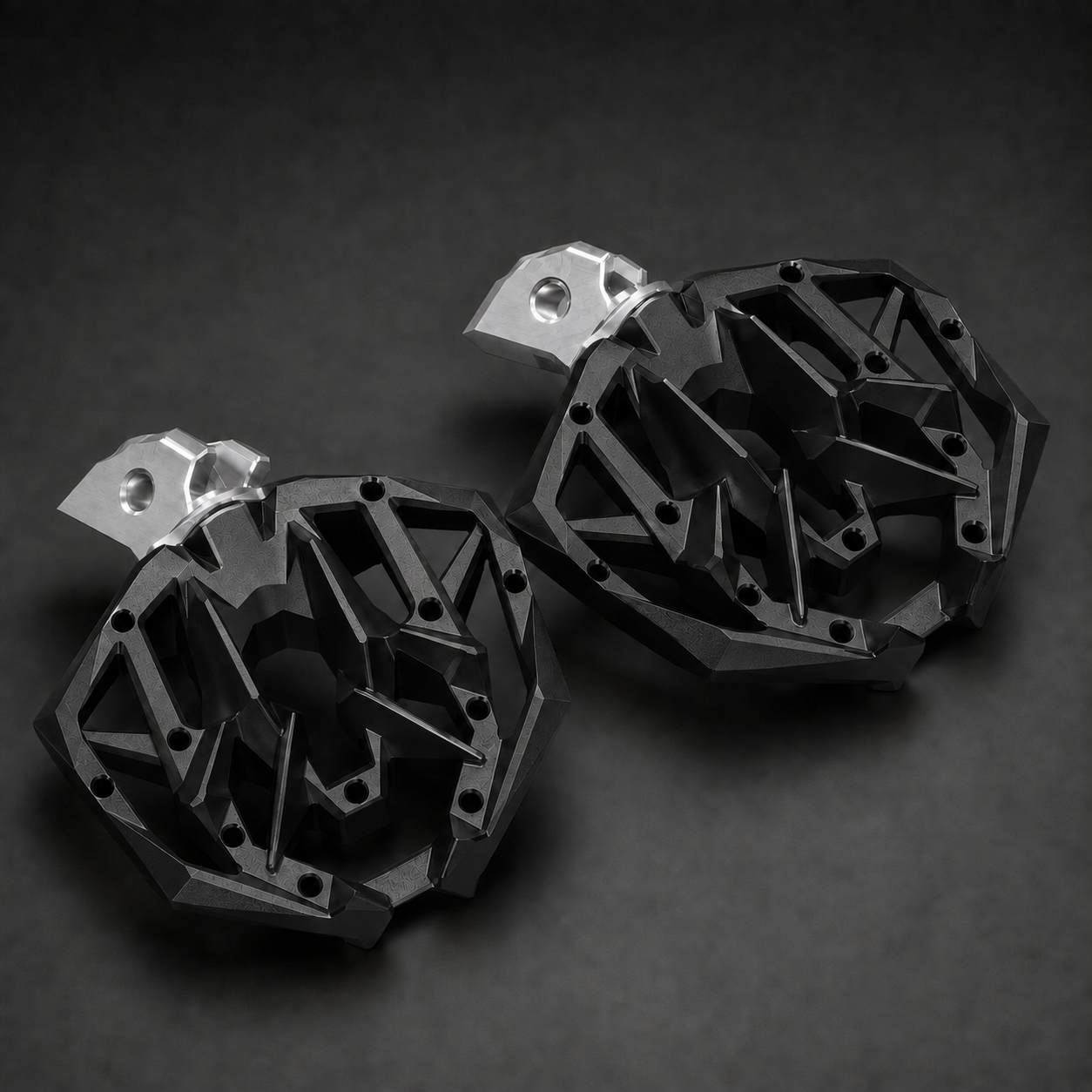 E Ride Pro 360° Angle-Adjustable Foot Pegs Black