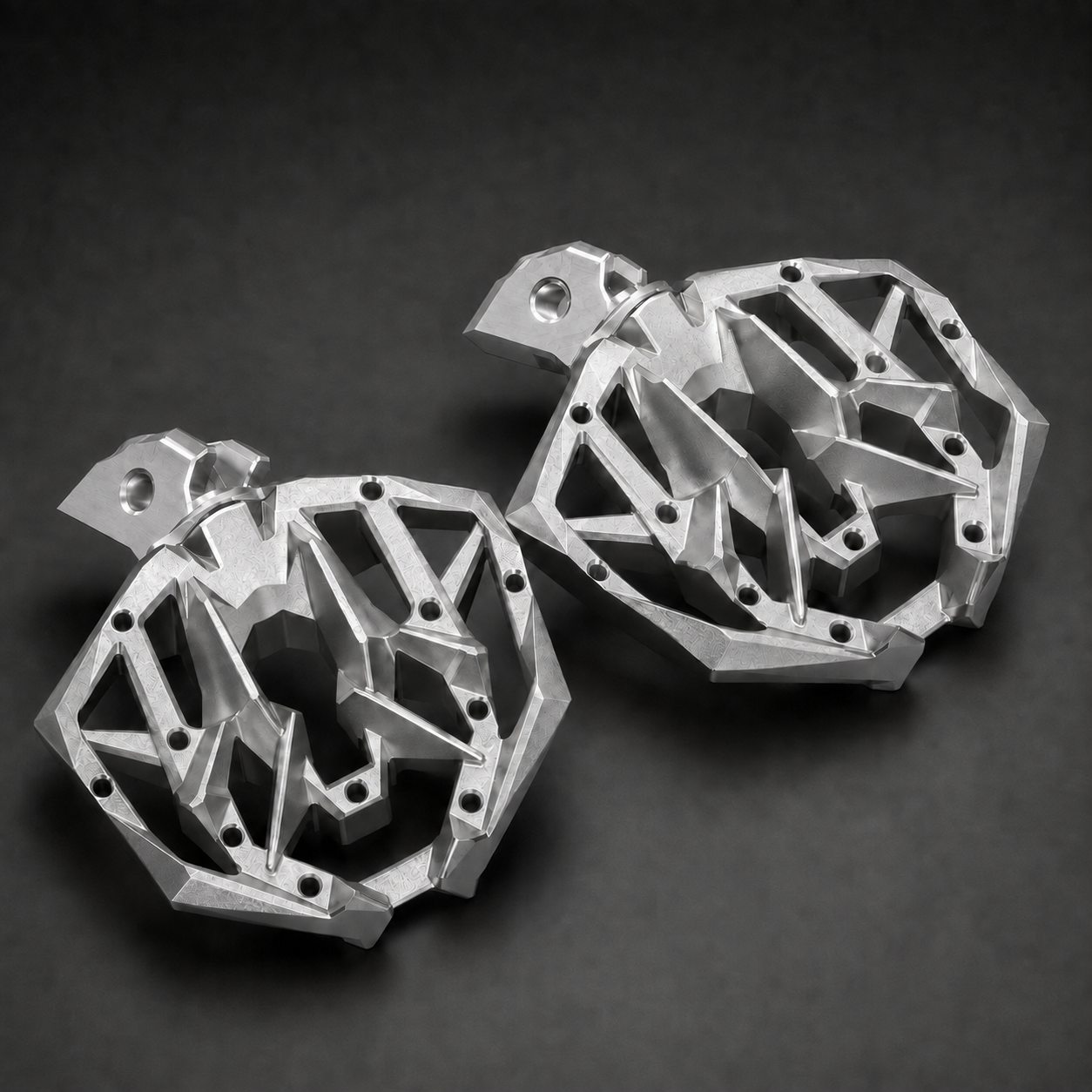 E Ride Pro 360° Angle-Adjustable Foot Pegs Silver