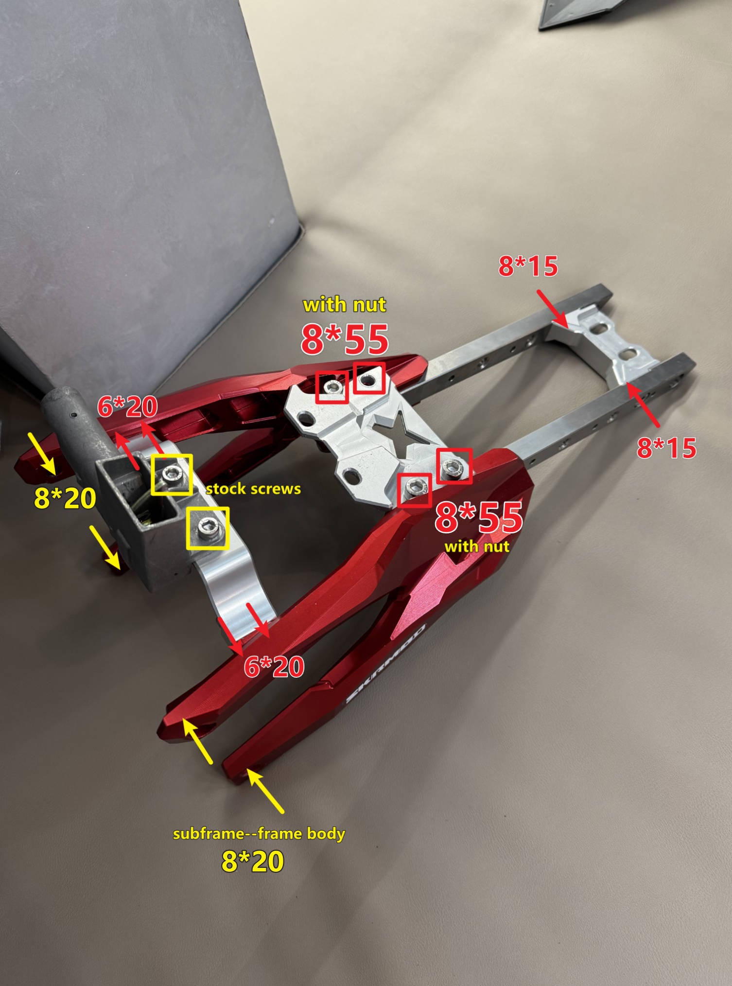 Surron Subframe with Titanium Bars