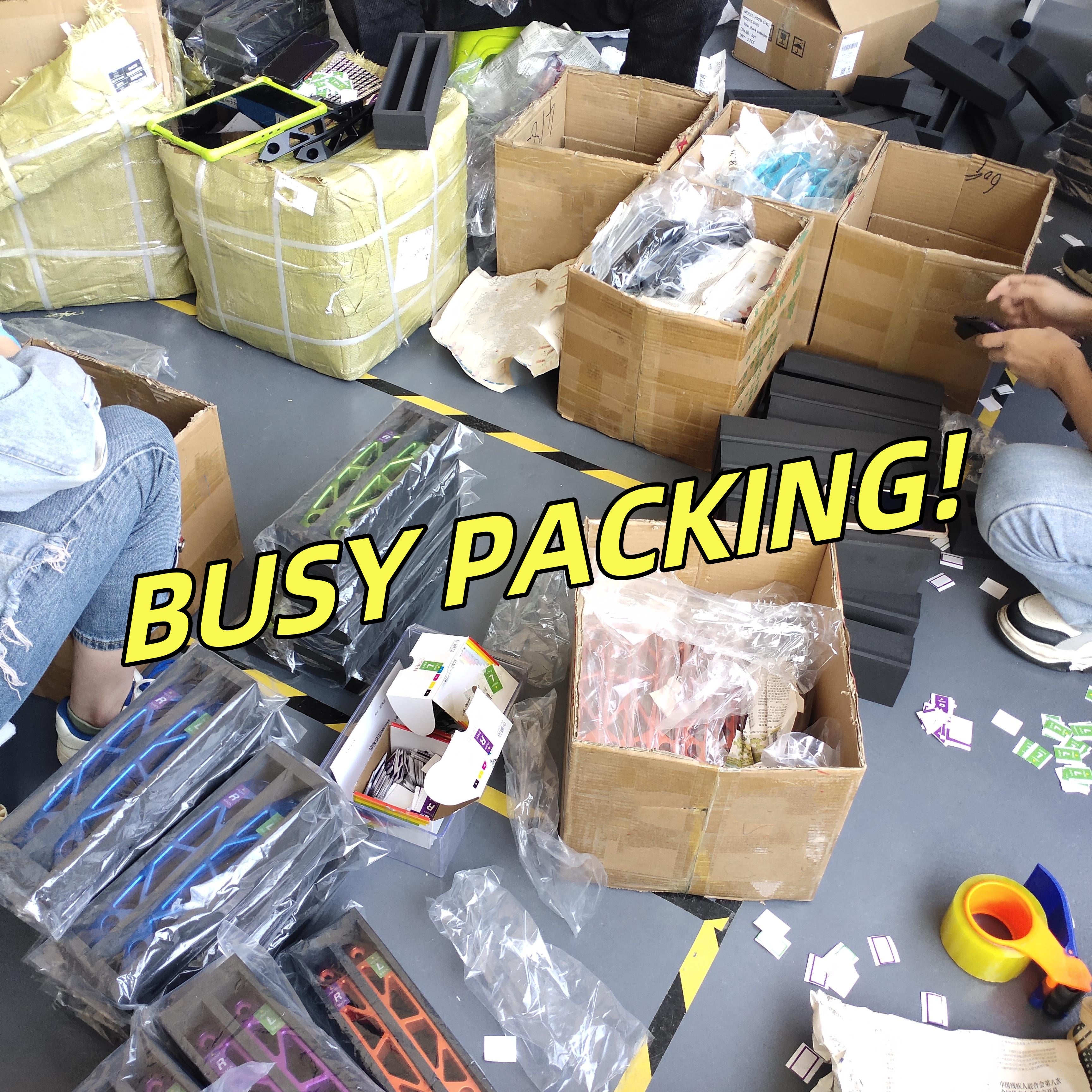 Our guys in the warehouse are hard at work packing.