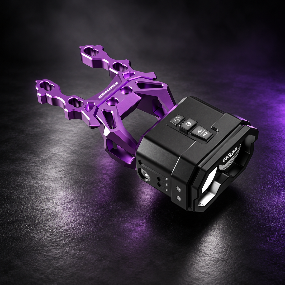 79BIKE Gigigo V2 headlight with purple upgrade bracket