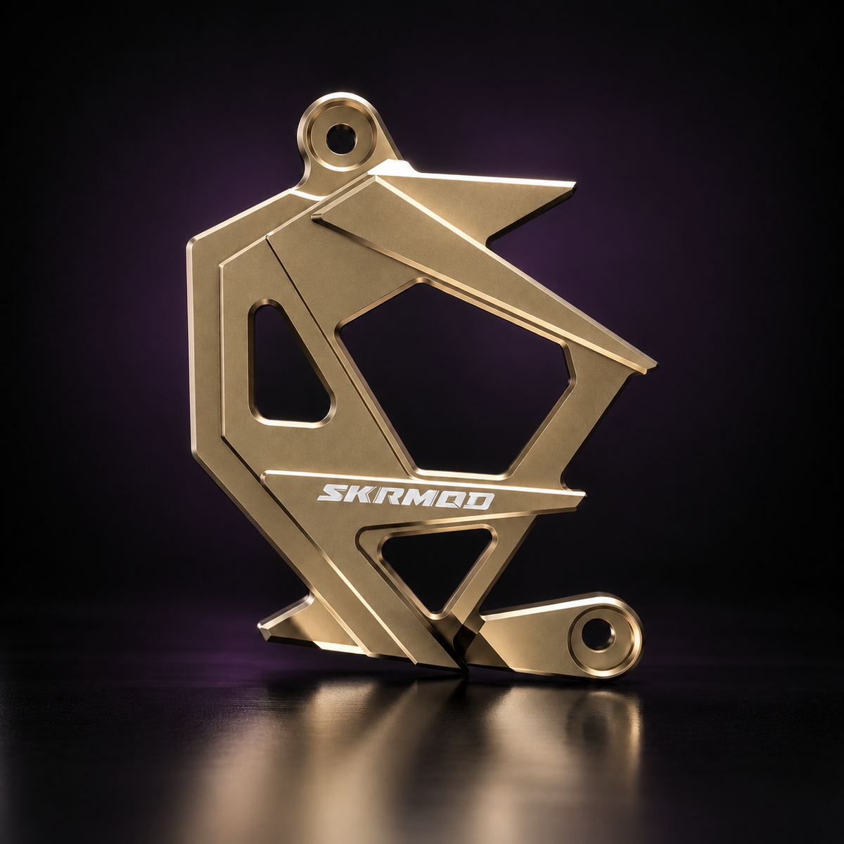 79BIKE Falcon CNC motor cover and pulley guard, champagne anodized aluminum studio render