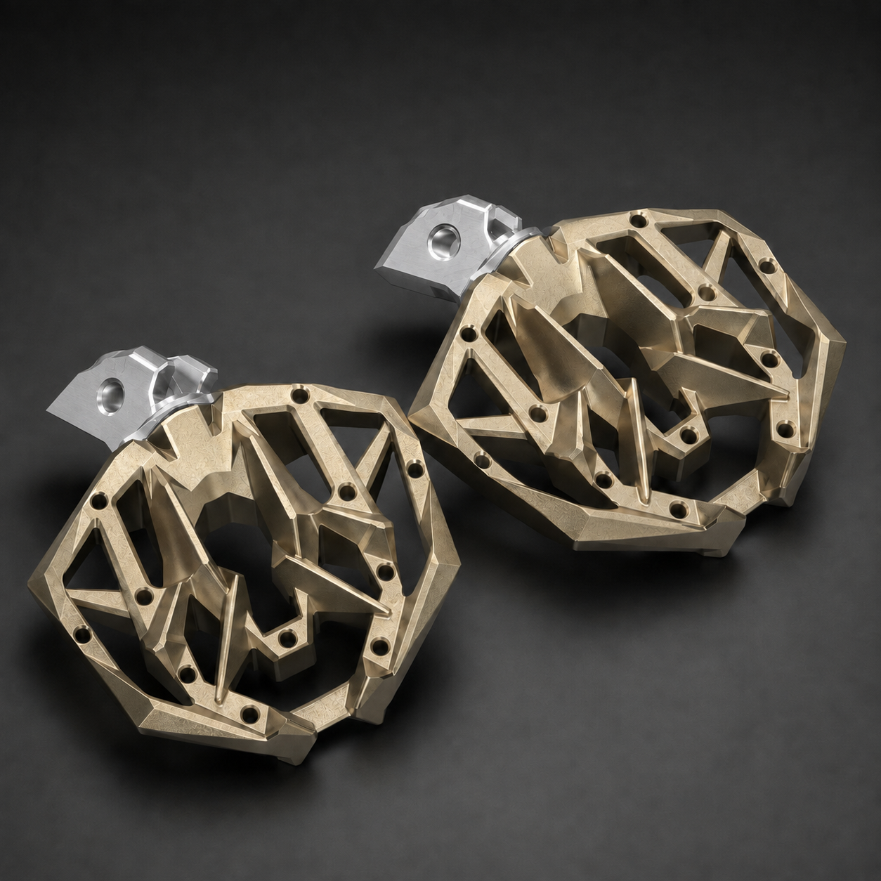 E Ride Pro 360° Angle-Adjustable Foot Pegs champagne