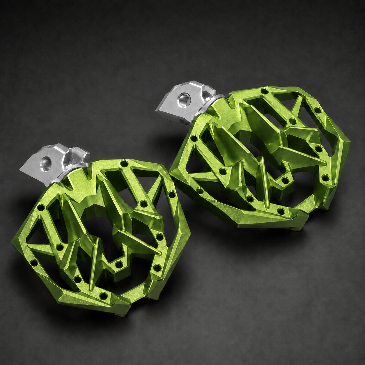 E Ride Pro 360° Angle-Adjustable Foot Pegs Green