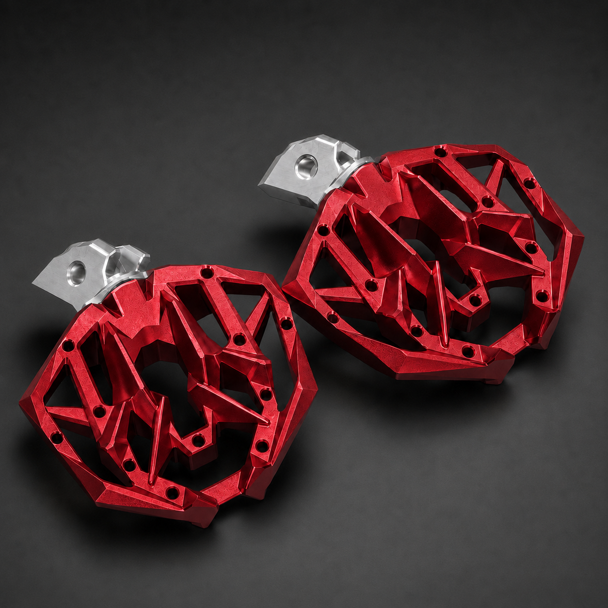 E Ride Pro 360° Angle-Adjustable Foot Pegs Red
