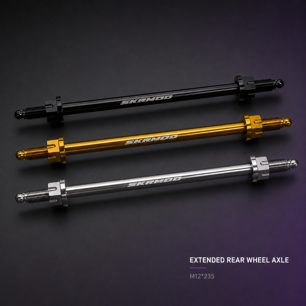 SKRMOD Extended Rear Wheel Axle M12x235 Colors