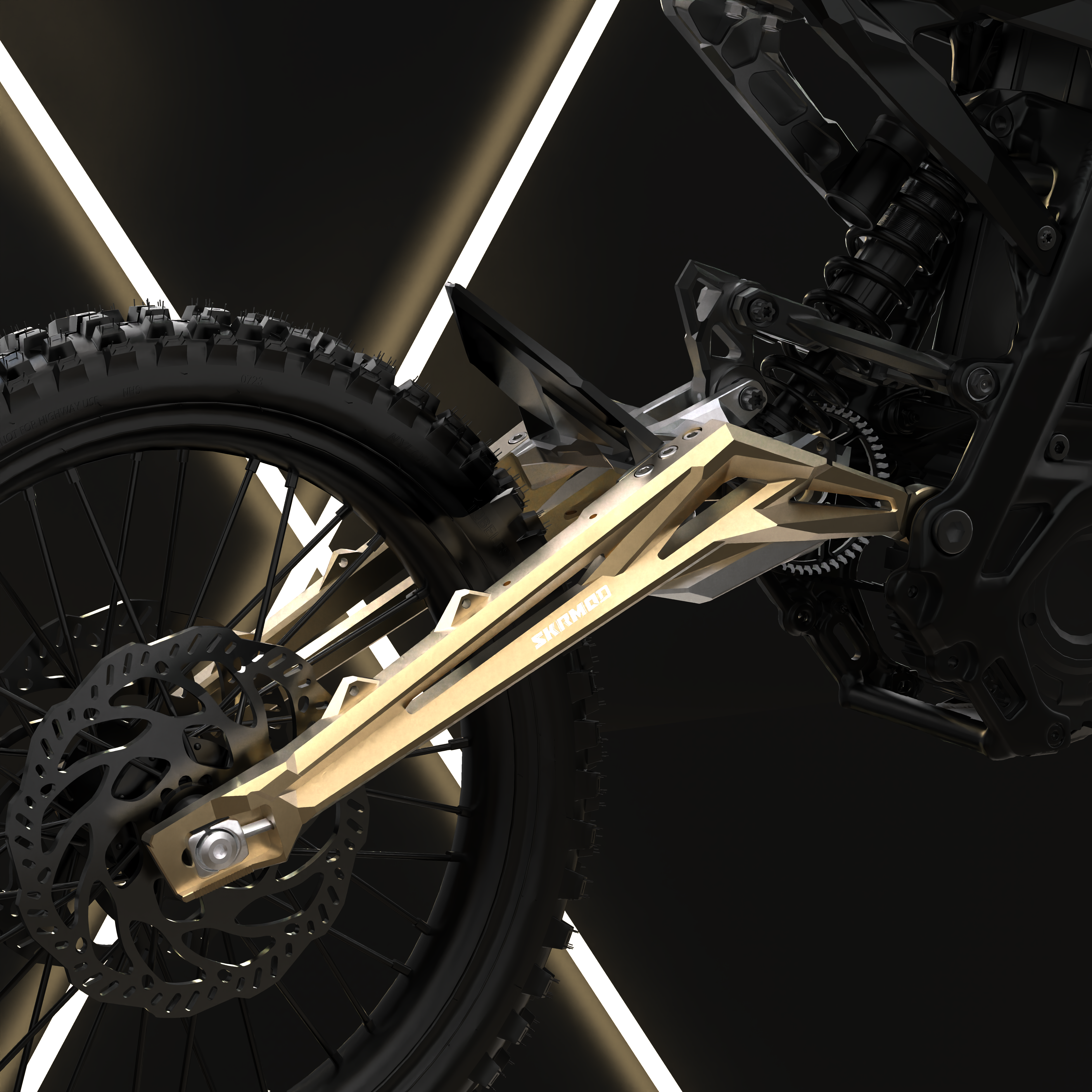 (Coming Soon) Sur-ron LBX Swingarm 50mm extended CNC 6061 T6 Aluminum - for E Ride Pro SS S and Surron Light Bee X LBX